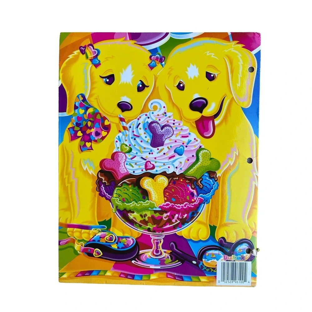 Vintage Lisa Frank Casey and Candy Puppy Love Folder 2 Pocket Made in USA 90s